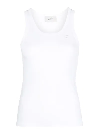 Coperni Logo-embroidered Tank Top In White