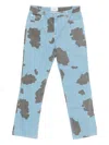 Coperni Cow-print Jeans In Blue