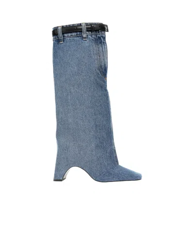 Coperni Cowboy Knee Boots In Blue