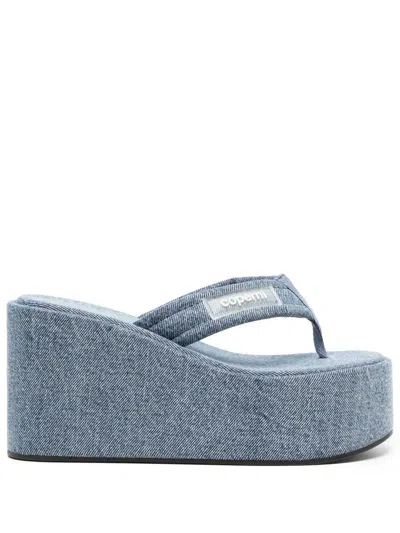 Coperni Cowboy Wedges Sandals In Gray