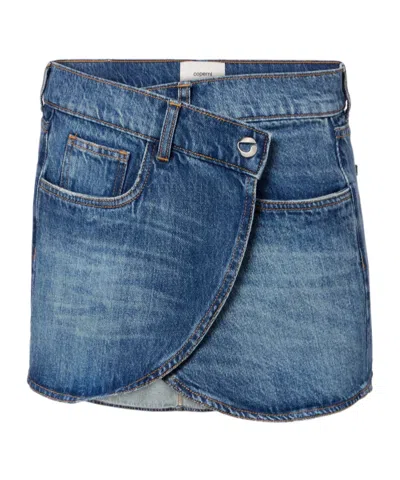 Coperni Cowboy Wrap Mini Skirt In Blue