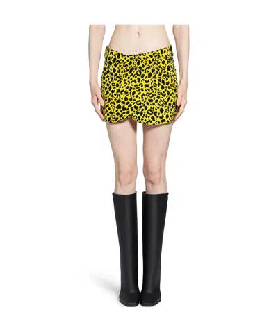Coperni Cowboy Wrap Mini Skirt In Green