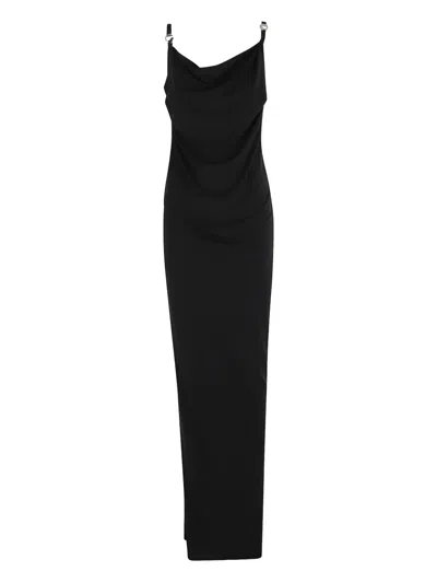 Coperni Cowl-neck Draped Maxi Dress In Black