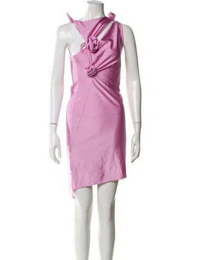 Pre-owned Coperni Cowl Neck Knee-length Dress In Pink
