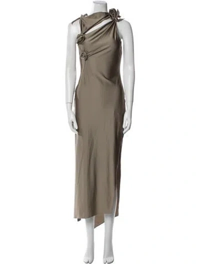 Pre-owned Coperni Cowl Neck Long Dress In Neutral