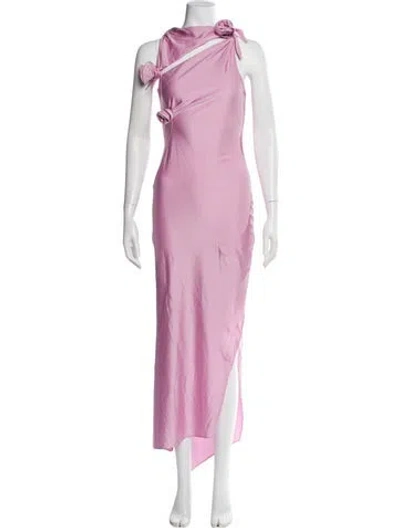 Pre-owned Coperni Cowl Neck Long Dress In Purple