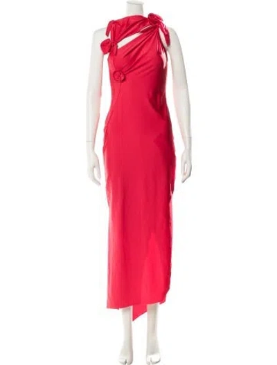 Pre-owned Coperni Cowl Neck Long Dress In Red