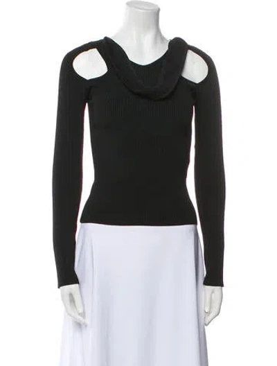 Pre-owned Coperni Cowl Neck Long Sleeve Top In Black