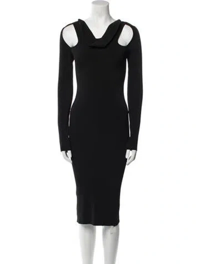 Pre-owned Coperni Cowl Neck Midi Length Dress In Black