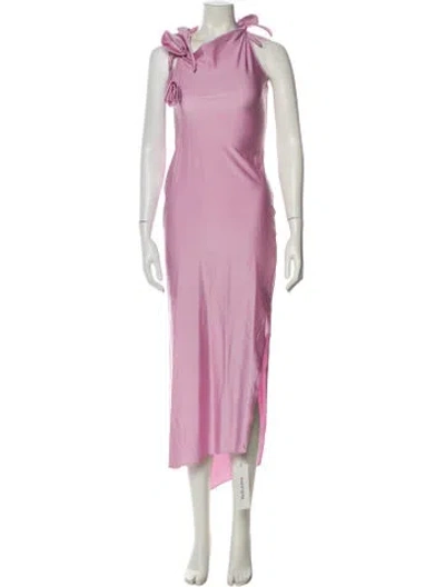 Pre-owned Coperni Cowl Neck Midi Length Dress In Pink