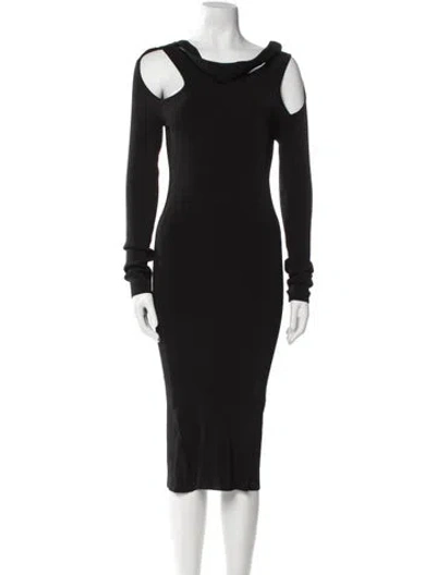 Pre-owned Coperni Cowl Neck Midi Length Dress W/ Tags In Black