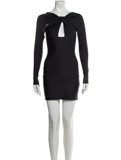 Pre-owned Coperni Cowl Neck Mini Dress In Blue
