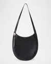 Coperni Crescent Leather Hobo Bag In Black