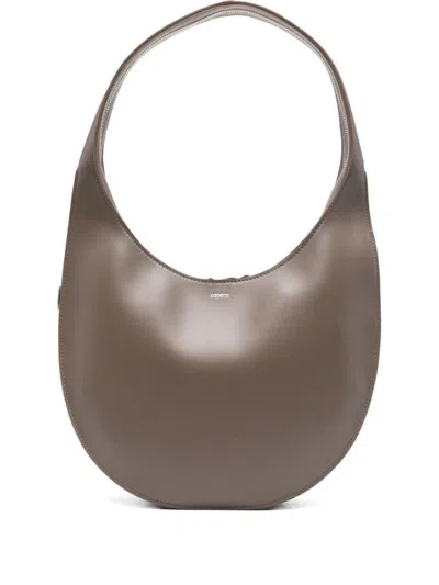 COPERNI CRESCENT-SHAPED BROWN CALFSKIN SHOULDER BAG