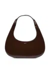 Coperni Crescent-shaped Brown Leather Shoulder Bag In Brown