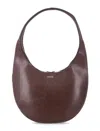Coperni Crescent-shaped Small Handbag With Polished Finish In Brown