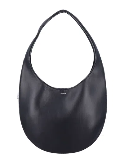Coperni Crescent Zippered Tote Handbag In Black