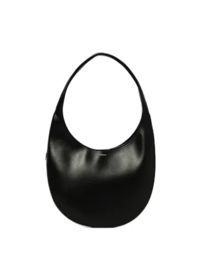 Coperni Crescent Zippered Tote Handbag In Black