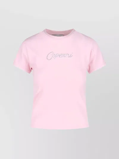 Coperni Crew Neck Fitted Silhouette Short Sleeves In Pink