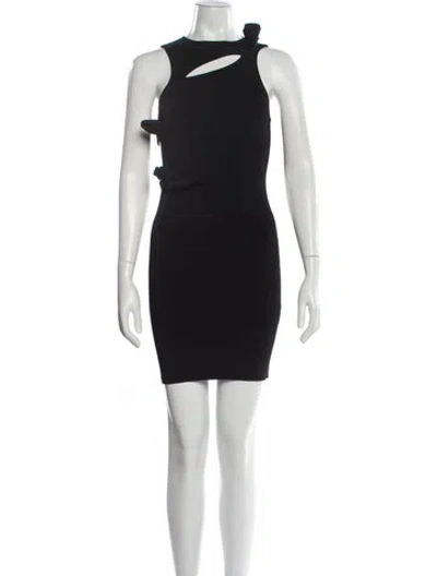 Pre-owned Coperni Crew Neck Mini Dress In Black