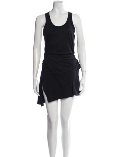 Pre-owned Coperni Crew Neck Mini Dress In Black