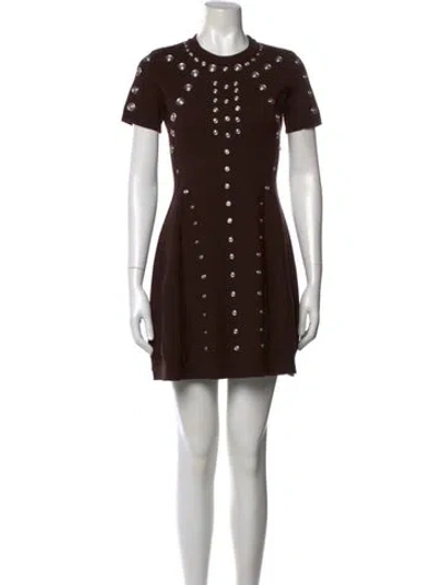 Pre-owned Coperni Crew Neck Mini Dress In Brown