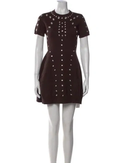 Pre-owned Coperni Crew Neck Mini Dress In Brown