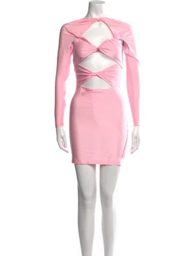 Pre-owned Coperni Crew Neck Mini Dress In Pink