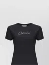 Coperni Crew Neck Rhinestone Embellished Short Sleeves Top In Black