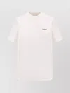 Coperni Crew Neck Ribbed Profiles Short Sleeves Cotton T-shirt In White