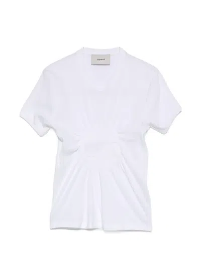Coperni Crew-neck Ruched T-shirt In White