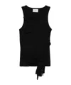 Coperni Black Cotton Top With Front Detail In Black