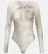 Coperni Criss-cross Jersey Bodysuit In White