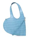 Coperni Croco Mini Heart Tote In Blue