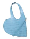 Coperni Croco Mini Heart Tote In Blue