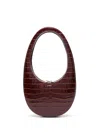 Coperni Crocoswipe Brown Handbag With Embossed Logo And Embossed Crocodile Effect In Leather Woman