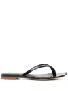 Coperni Croco Slanted Flip Flops In Black