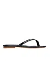 Coperni Croco Slanted Flip Flops In Black