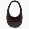Coperni 'crocoswipe' Brown Handbag With Embossed Logo And Embossed Crocodile Effect In Brown