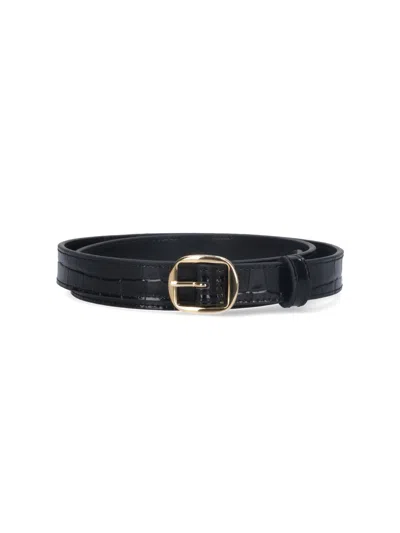 Coperni Crocodile Print Belt In Black  