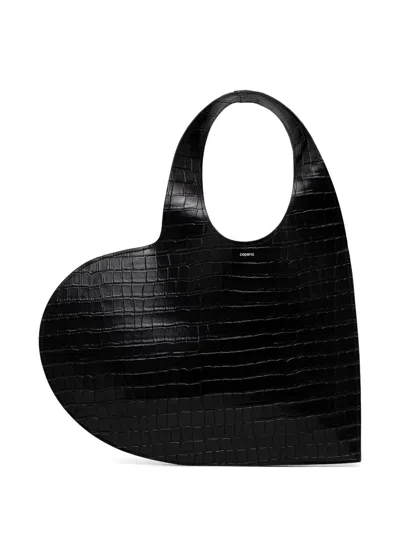 Coperni 크로커다일 이펙트 하트 토트 백 In Black