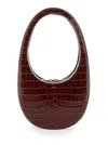 Coperni 'crocoswipe' Brown Handbag With Embossed Logo And Embossed Crocodile Effect