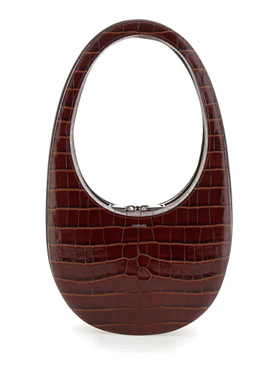 COPERNI COPERNI 'CROCOSWIPE' BROWN HANDBAG WITH EMBOSSED LOGO AND EMBOSSED CROCODILE EFFECT IN LEATHER WOMAN