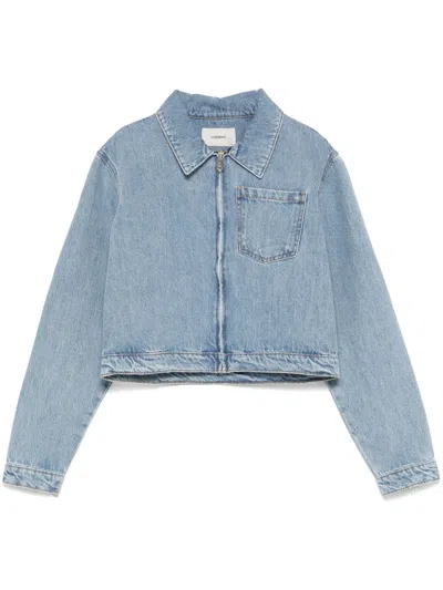 Coperni Cropped Denim Jacket In Blue