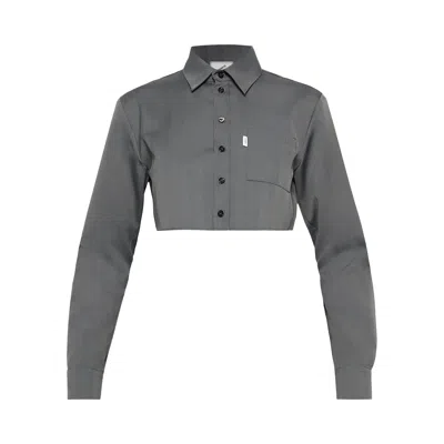 Pre-owned Coperni Cropped Shirt 'grey/black' | Women's Size 36