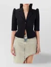 Coperni Cropped Slim-fit Tailored Jacket With Puff Sleeves