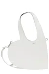 Coperni Baby Heart White Heart Shaped Crossbody Bag With Adjustable And Removable Shoulder Strap In Leather 