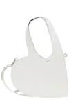 Coperni Baby Heart White Heart Shaped Crossbody Bag With Adjustable And Removable Shoulder Strap In Leather 