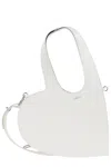Coperni Baby Heart White Heart Shaped Crossbody Bag With Adjustable And Removable Shoulder Strap In Leather  In White