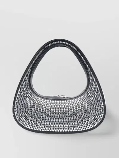 Coperni Crystal Circle Shoulder Bag In Grey
